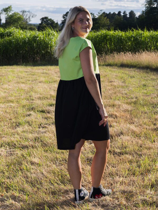 Fovi Clothing - Lime & Black - Block Dress - Short